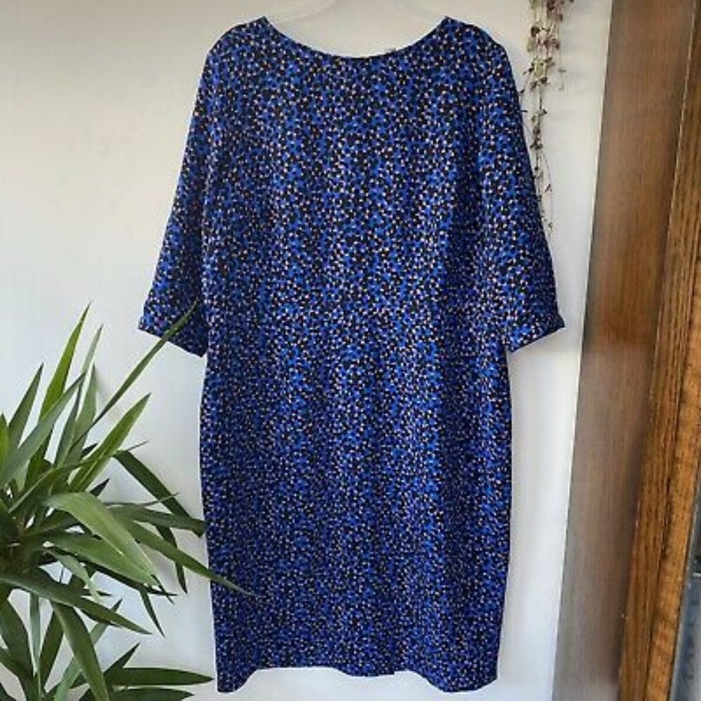 Boden blue leopard dress 16L